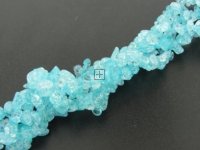 Glass Crackle Chips 5-8mm 90cm Str Turquoise