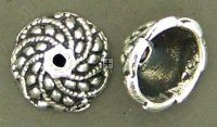 Beadcap Swirl 11mm 20pcs Antique Silver