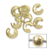 Crimp cover base metal 4mm goldplated ±20pcs