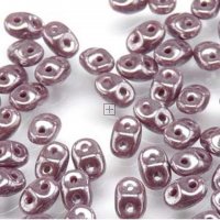 Czech MiniDuo Two-hole Bd 4x2mm 90 Beads Opq Violet Luster