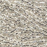 Czech Seed Beads Size 3/0 1-Strand Crystal Silver Lined