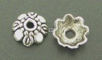 Beadcap 10mm 20pcs Antique silver