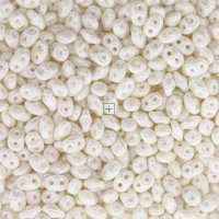 Czech MiniDuo Two-hole Bd 4x2mm 90 Beads Chalk White Luster
