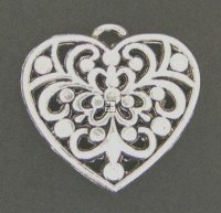 Pendant Heart 20x22 mm Antique Silver 1pcs