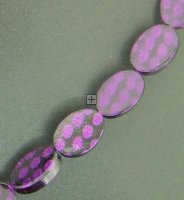 Shell Bead Dyed Oval 13x18mm 10 pcs Black/Purple