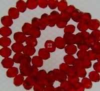 Crystal Glass Rondelle 4x6mm 95pcs Red