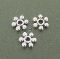 Spacer Daisy 6mm Ant Silver 50pcs
