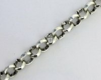 Handmade Rolo Chain 8mm- links 1m Antique Silver