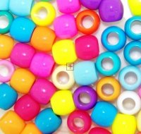 Acrylic Multi Colour Pony Beads 60pcs