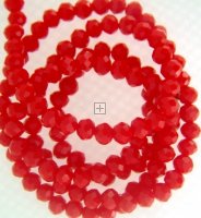 Crystal Glass Rondelle 4x6mm 95pcs Opaque Coral
