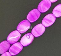 Shell Bead Rectangle 15x20mm ±10pcs Purple