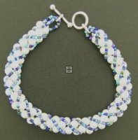 Kit Twitsted Pearl and Rocaille Bracelet - White and Blue