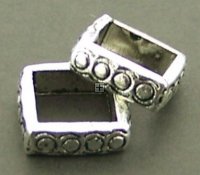Spacer Antique silver square 11mm big hole 10pcs