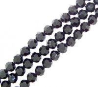 Crystal Glass Faceted Round 4mm 100pcs Jet