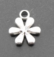Charm Flower 13x11mm 10pcs Antique Silver