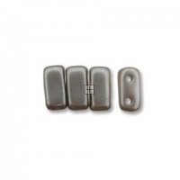 Czech Brick Beads 2-Hole 3x6mm 50pcs Silver