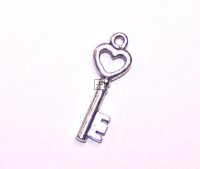 Charm nickel key15X8 mm 10 pcs