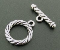 Toggle Clasp 22mmx 15mm 2 sets Antique Silver