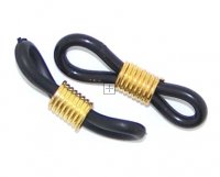 Eye glass end Black with Gold Centre 20 pcs