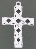 Cross Pendant 48mmx30mm Silver Plated 1pcs