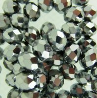 Crystal Glass Rondelle 3x4mm 105cs Silver