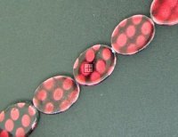 Shell Bead Dyed Oval 13x18mm10pcs Black/Red