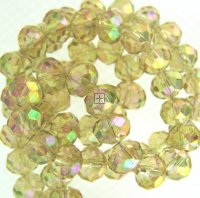 Crystal Glass Rondelle 4x6mm 65pcs Lt Khaki AB