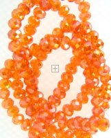 Crystal Glass Rondelle 6x8mm 70pcs Lt Orange