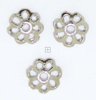 Beadcap Flower 8x3mm ±50pcs Antique Silver