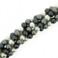 Chinese Glass Pearl Round 16 mm 40cm Strand Formal Mix