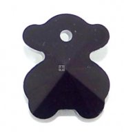 Crystal Bear Pendant 14mm 8pcs Jet Black