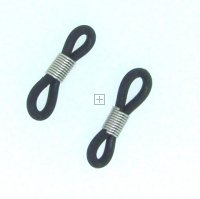 Eye Glass End Black With Stainless Steel Centre 4pcs