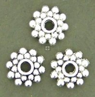 Spacer Antique Silver Large Daisy 8mm 50pcs
