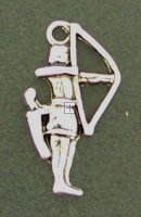 Charm Bow & Arrow Antique Silver 24x14mm 4pcs