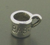 Charm Baby Mug 11x8mm 5pcs Antique Silver