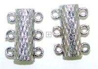 Magnetic Clasp 3-strand 20x10 mm Nickel 2 pcs