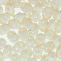 Czech MiniDuo Two-hole Bd 4x2mm 90 Beads Chalk Orange Luster