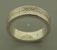 Pewter Rhodium Plated Round Ring Size8 1pc