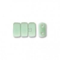 Czech Brick Beads 2-Hole 3x6mm Opaque Pale Jade 50pcs