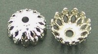 Beadcap Filigree 8mm 50pcs Antique Silver