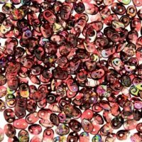 Czech MiniDuo Two-hole Beads 4x2mm 90 Beads Magic Red Brown