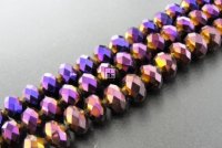Crystal Glass Rondelle 4x6mm 90 Metallic Purple