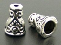 Beadcap Antique silver Dome 10x6mm 10pcs