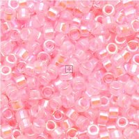 Miyuki Delica Beads Size 11/0 7.2 g Lined Pale Pink Crystal AB