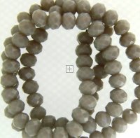 Crystal Glass Rondelle 4x6mm 95pcsOpaque Brown Grey
