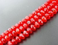 Crystal Glass Rondelle 6x8mm ±65pcs Red
