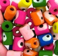 Wooden Bead Tube 7x15mm Assorted Colours
