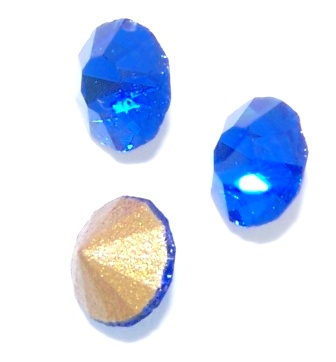 Chaton Faceted Gold Foiled SS-11.5 3.0 mm Sapphire 20 pcs