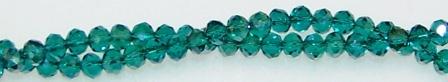 Crystal Glass Rondelle 3x4mm 120pcs Teal