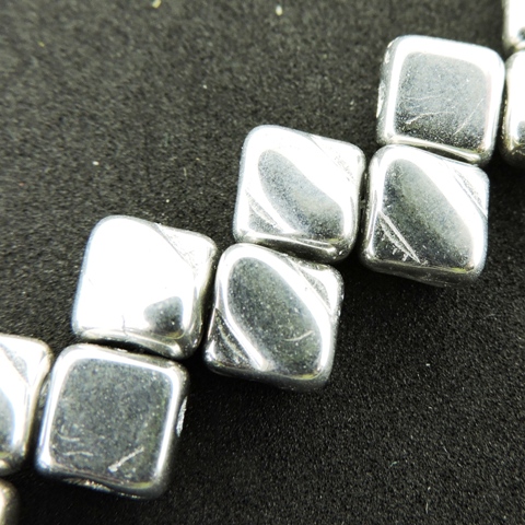 Czech 2 Hole Silky Beads 6mm Crystal Full Labarador 40pcs